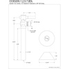 image:imageKingston Brass CC83207DL 12 Sweat x 38 OD Comp Angle Shut Off Valve with 5 Extension Brushed BrassBrushed Brass