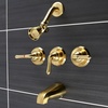 image:imageKingston Brass KB231 Magellan Tub and Shower Faucet with 3Magellan Handles Polished Chrome5Inch Spout ReachBrushed Brass