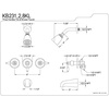 image:imageKingston Brass KB238KL Tub and Shower Faucet with Three Lever Handle Brushed Nickel5Inch Spout ReachPolished Chrome