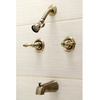 image:imageKingston Brass KB240AL Victorian DoubleHandle Tub and Shower Faucet in Matte BlackAntique Brass