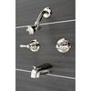image:imageKingston Brass KB240AL Victorian DoubleHandle Tub and Shower Faucet in Matte BlackPolished Nickel