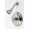 image:imageKingston Brass KB3630AXSO Restoration SingleHandle Pressure Balanced Shower Faucet in Matte BlackPolished Nickel