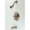 image:imageKingston Brass KB3633PX Restoration SingleHandle Pressure Balanced Tub and Shower Faucet in Antique BrassPolished Chrome