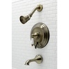 image:imageKingston Brass KB36360PL Restoration SingleHandle Pressure Balanced Tub and Shower Faucet in Polished NickelAntique Brass