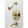image:imageKingston Brass KB36360PL Restoration SingleHandle Pressure Balanced Tub and Shower Faucet in Polished NickelBrushed Brass