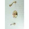 image:imageKingston Brass KB36360PL Restoration SingleHandle Pressure Balanced Tub and Shower Faucet in Polished NickelBrushed Brass