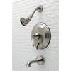 image:imageKingston Brass KB36360PL Restoration SingleHandle Pressure Balanced Tub and Shower Faucet in Polished NickelBrushed Nickel