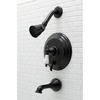image:imageKingston Brass KB36360PL Restoration SingleHandle Pressure Balanced Tub and Shower Faucet in Polished NickelMatte Black