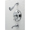 image:imageKingston Brass KB36360PL Restoration SingleHandle Pressure Balanced Tub and Shower Faucet in Polished NickelPolished Chrome