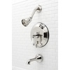 image:imageKingston Brass KB36360PL Restoration SingleHandle Pressure Balanced Tub and Shower Faucet in Polished NickelPolished Nickel