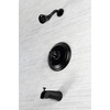 image:imageKingston Brass KB3636AL Restoration SingleHandle Pressure Balanced Tub and Shower Faucet in Polished NickelMatte Black