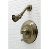 image:imageKingston Brass KB3637PLSO Restoration SingleHandle Pressure Balanced Shower Faucet in Brushed BrassAntique Brass