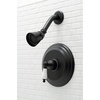 image:imageKingston Brass KB3637PLSO Restoration SingleHandle Pressure Balanced Shower Faucet in Brushed BrassMatte Black