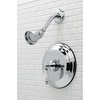 image:imageKingston Brass KB3637PLSO Restoration SingleHandle Pressure Balanced Shower Faucet in Brushed BrassPolished Chrome