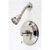 image:imageKingston Brass KB3637PLSO Restoration SingleHandle Pressure Balanced Shower Faucet in Brushed BrassPolished Nickel