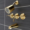 image:imageKingston Brass KB8231NFL NuWave French 3 Handle Tub and Shower Faucet Polished Chrome318 inch Diameter EscutcheonBrushed Brass