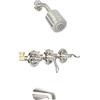 image:imageKingston Brass KB8231NFL NuWave French 3 Handle Tub and Shower Faucet Polished Chrome318 inch Diameter EscutcheonBrushed Nickel