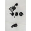 image:imageKingston Brass KB8231NFL NuWave French 3 Handle Tub and Shower Faucet Polished Chrome318 inch Diameter EscutcheonMatte Black