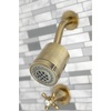 image:imageKingston Brass KBX8141BX Metropolitan DoubleHandle Tub and Shower Faucet in Polished ChromeAntique Brass