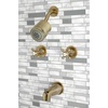 image:imageKingston Brass KBX8141BX Metropolitan DoubleHandle Tub and Shower Faucet in Polished ChromeAntique Brass