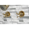 image:imageKingston Brass KBX8141BX Metropolitan DoubleHandle Tub and Shower Faucet in Polished ChromeAntique Brass
