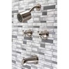 image:imageKingston Brass KBX8141BX Metropolitan DoubleHandle Tub and Shower Faucet in Polished ChromeBrushed Nickel