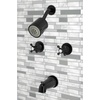 image:imageKingston Brass KBX8141BX Metropolitan DoubleHandle Tub and Shower Faucet in Polished ChromeMatte Black
