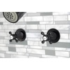 image:imageKingston Brass KBX8141BX Metropolitan DoubleHandle Tub and Shower Faucet in Polished ChromeMatte Black