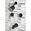 image:imageKingston Brass KBX8141BX Metropolitan DoubleHandle Tub and Shower Faucet in Polished ChromeOil Rubbed Bronze