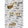image:imageKingston Brass KBX8141BX Metropolitan DoubleHandle Tub and Shower Faucet in Polished ChromePolished Brass
