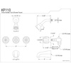image:imageKingston Brass KF110 Proseal Three Handle Center Tub and Shower Valve Polished Chrome 8 x 238 x 2388Inch Center 8 x 238 x 238 inches