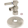 image:imageKingston Brass CC53300DLK 58Inch X 38Inch OD Comp QuarterTurn Angle Stop Valve with Flange Matte BlackBrushed Nickel
