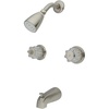 image:imageKingston Brass KB142 Twin Acrylic Handle Tub and Shower Faucet Polished Brass5Inch Spout ReachBrushed Nickel