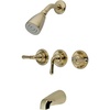 image:imageKingston Brass KB231 Magellan Tub and Shower Faucet with 3Magellan Handles Polished Chrome5Inch Spout ReachPolished Brass