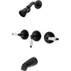 image:imageKingston Brass KB231PL Tub and Shower Faucet with 3Porcelain Lever Handle Polished Chrome5Inch Spout ReachOil Rubbed Bronze