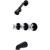 image:imageKingston Brass KB231PX Tub and Shower Faucet with 3Cross Handle Polished Chrome5Inch Spout ReachOil Rubbed Bronze