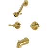 image:imageKingston Brass KB240AL Victorian DoubleHandle Tub and Shower Faucet in Matte BlackBrushed Brass