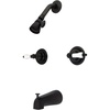 image:imageKingston Brass KB241PL Twin Handle Tub and Shower Faucet with Decor Lever Handle Polished Chrome 5Inch Spout ReachOil Rubbed Bronze