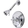 image:imageKingston Brass KB3630AXSO Restoration SingleHandle Pressure Balanced Shower Faucet in Matte BlackPolished Chrome