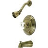 image:imageKingston Brass KB3633PX Restoration SingleHandle Pressure Balanced Tub and Shower Faucet in Antique BrassAntique Brass