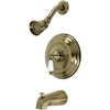 image:imageKingston Brass KB3633PX Restoration SingleHandle Pressure Balanced Tub and Shower Faucet in Antique BrassPolished Chrome