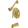 image:imageKingston Brass KB3636AL Restoration SingleHandle Pressure Balanced Tub and Shower Faucet in Polished NickelBrushed Brass
