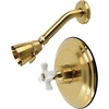image:imageKingston Brass KB3637PXTSO Restoration SingleHandle Pressure Balanced Shower Faucet Trim Only in Brushed Brass