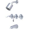 image:imageKingston Brass KB8231NFL NuWave French 3 Handle Tub and Shower Faucet Polished Chrome318 inch Diameter EscutcheonPolished Chrome