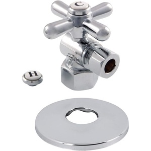 image:imageKingston Brass CC43100XK 12 FIP x 38 OD Comp QuarterTurn Angle Stop Valve with Flange Matte BlackPolished Chrome