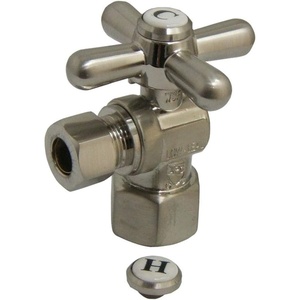 image:imageKingston Brass CC43101X Quarter Turn Valve 12 FIP X 38 OD Compression Polished ChromeBrushed Nickel