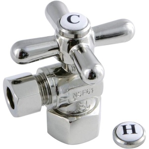image:imageKingston Brass CC43101X Quarter Turn Valve 12 FIP X 38 OD Compression Polished ChromePolished Nickel