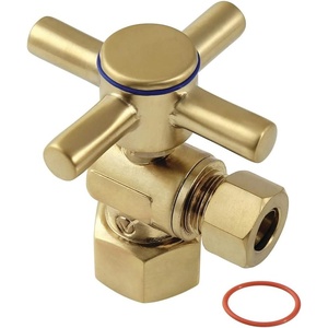 image:imageKingston Brass CC43107DX Concord 12 FIP x 38 OD Comp QuarterTurn Angle Stop Valve Brushed BrassBrushed Brass