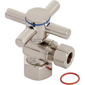 image:imageKingston Brass CC43107DX Concord 12 FIP x 38 OD Comp QuarterTurn Angle Stop Valve Brushed BrassBrushed Nickel