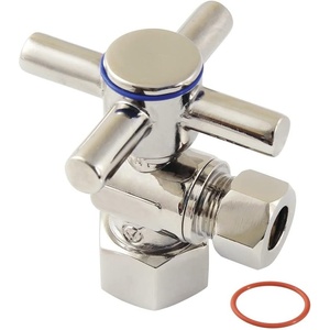 image:imageKingston Brass CC43107DX Concord 12 FIP x 38 OD Comp QuarterTurn Angle Stop Valve Brushed BrassPolished Nickel